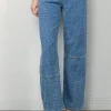 Ganni Jeans - Fluffy Denim Izey Belt - Mid Blue Stone