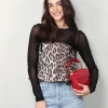 Ganni Top - 3D Jacquard top - Leopard