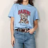 Ganni T-shirt - Basic Jersey Tiger Relaxed T-shirt - Blissful blue