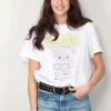 Ganni T-shirt - Basic Jersey Teddy Relaxed T-shirt - Bright White