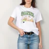 Ganni T-shirt - Basic Jersey Poppy C Relaxed T-shirt - Bright White