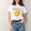Ganni T-shirt - Basic Jersey Peach Relaxed T-shirt  -  Bright white