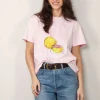 Ganni T-shirt - Basic Jersey Grapefruit Relaxed T-shirt - Chalk pink