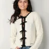 Ganni Vest - Cashmere Mix Tie String Cardigan - Egret