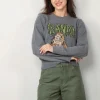Ganni Trui - Graphic Wool Mix Bunny Crewneck - Frost gray