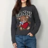 Ganni Trui - Graphic Wool Mix Bear Crewneck - Gray quill
