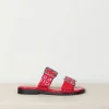Ganni Sandalen - Feminine Buckle Two Strap Sandal Naplack - Racing Red