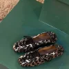 Ganni Ballerina's - Eyelets Lace Up Ballerina Denim Print - Leopard