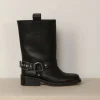 Ganni laarzen - S2275 Biker Tubular Mid Shaft Boot - Black