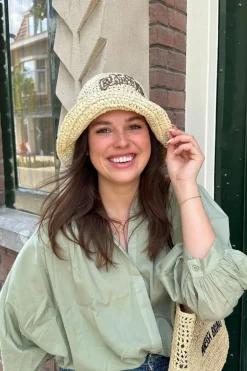 Ganni hoed - A5823 Summer Straw Hat - Almond Milk