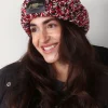 Ganni Muts - Graphic Wool Handknit Beanie - Racing red