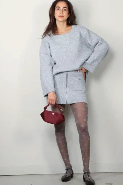 Ganni Rok - Sparkle Doubleface Mini Skirt - Silver