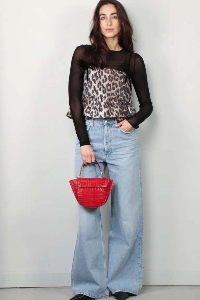 Ganni Top - 3D Jacquard top - Leopard