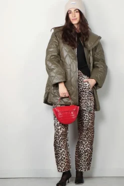 Ganni Broek - Duchesse Nylon Cargo Pants - Leopard
