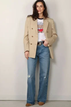 Ganni T-shirt - Basic Jersey Bear Small T-shirt - Bright White