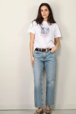 Ganni T-shirt - Basic Jersey Kittens Relaxed T-shirt - Bright white