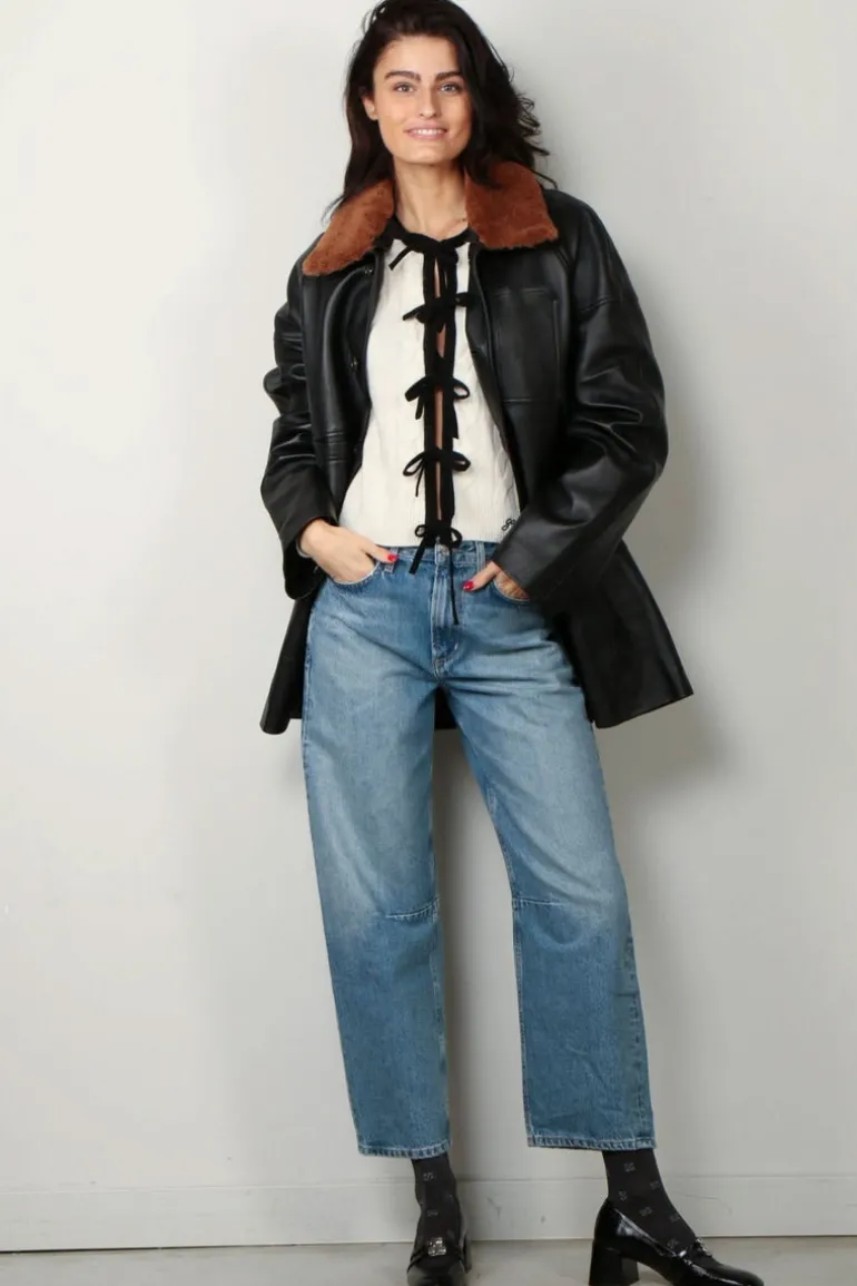 Ganni Vest - Cashmere Mix Tie String Cardigan - Egret