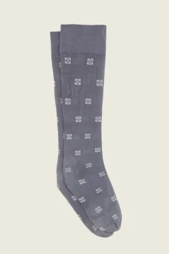 Ganni Sokken - Butterfly Lace Socks Glitter - Dark silver