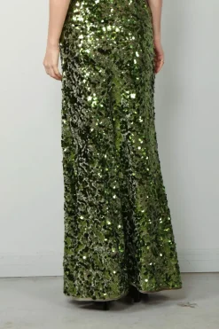 Ganni Rok - Velvet Sequins Maxi Skirt - Titanite