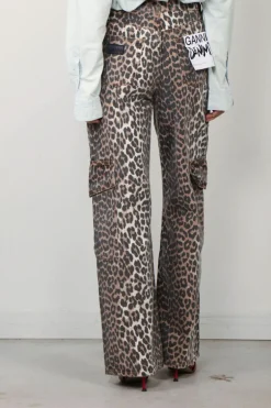 Ganni Broek - Print Denim Angi -  Leopard
