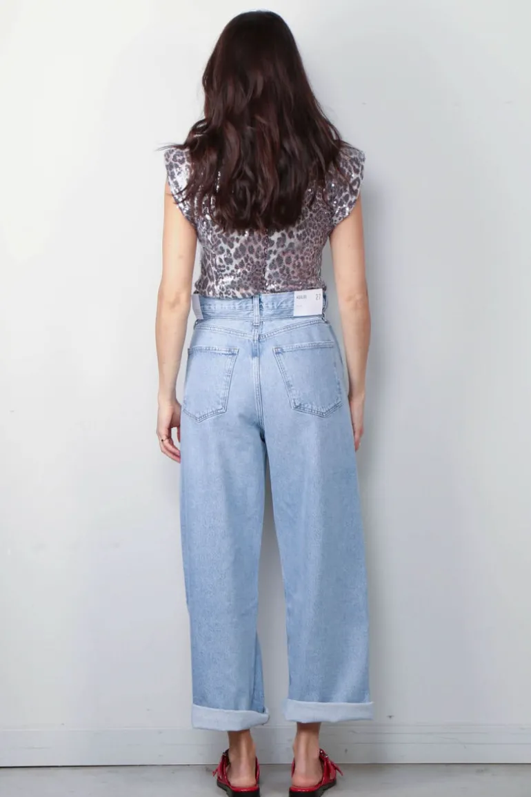 Ganni Top - Printed Stretch Sequins Blouse - Leopard