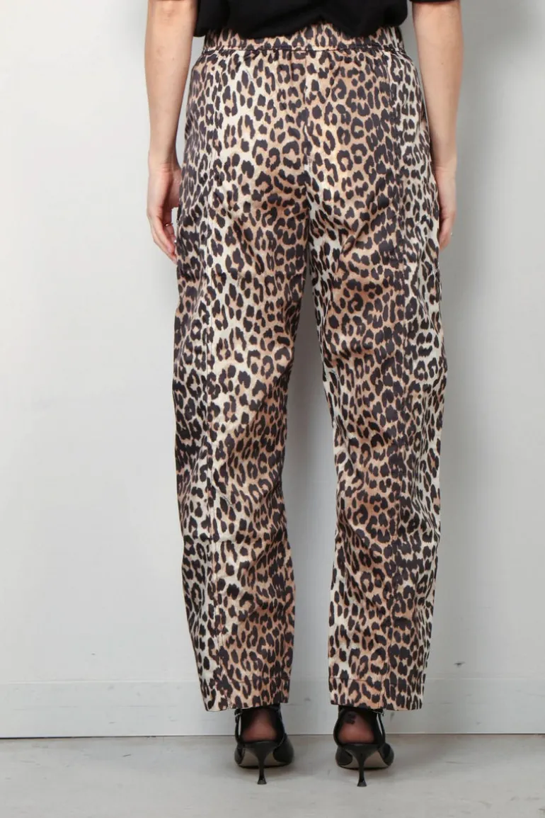 Ganni Broek - Duchesse Nylon Cargo Pants - Leopard