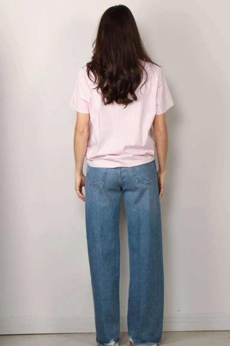 Ganni T-shirt - Basic Jersey Grapefruit Relaxed T-shirt - Chalk pink