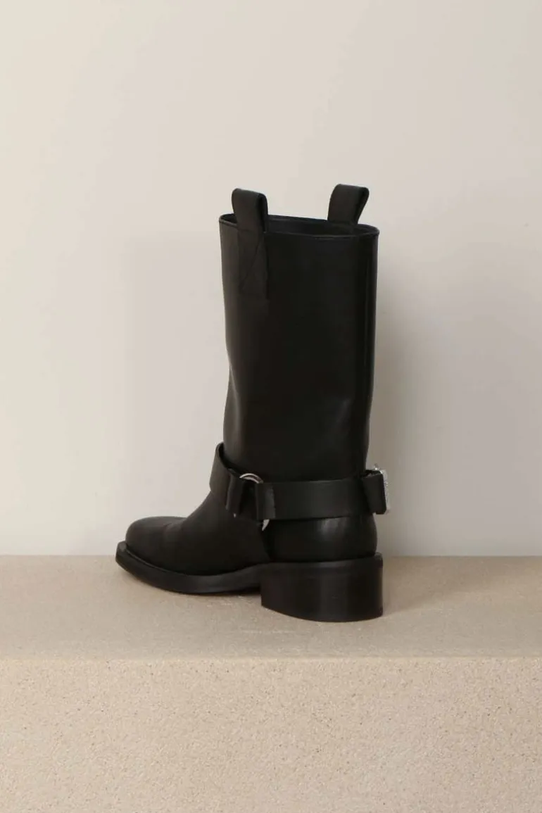Ganni laarzen - S2275 Biker Tubular Mid Shaft Boot - Black