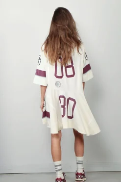 Ganni Jurk - Future Mesh Oversized Mini Dress - Antique White