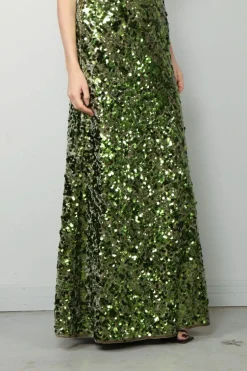 Ganni Rok - Velvet Sequins Maxi Skirt - Titanite