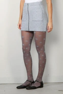 Ganni Rok - Sparkle Doubleface Mini Skirt - Silver