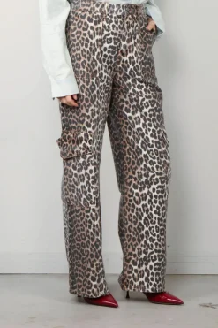 Ganni Broek - Print Denim Angi -  Leopard