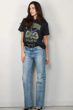 Ganni T-shirt - Basic Jersey Green Cherry Relaxed T-shirt - Phantom