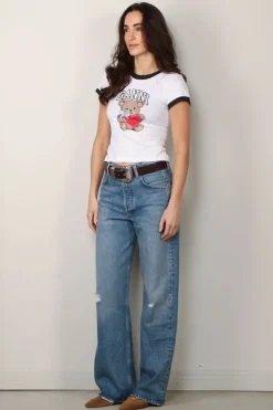 Ganni T-shirt - Basic Jersey Bear Small T-shirt - Bright White