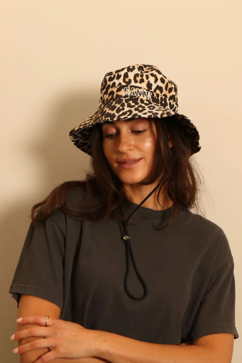 Ganni Buckethat - Fisherman Bucket hat print - Leopard
