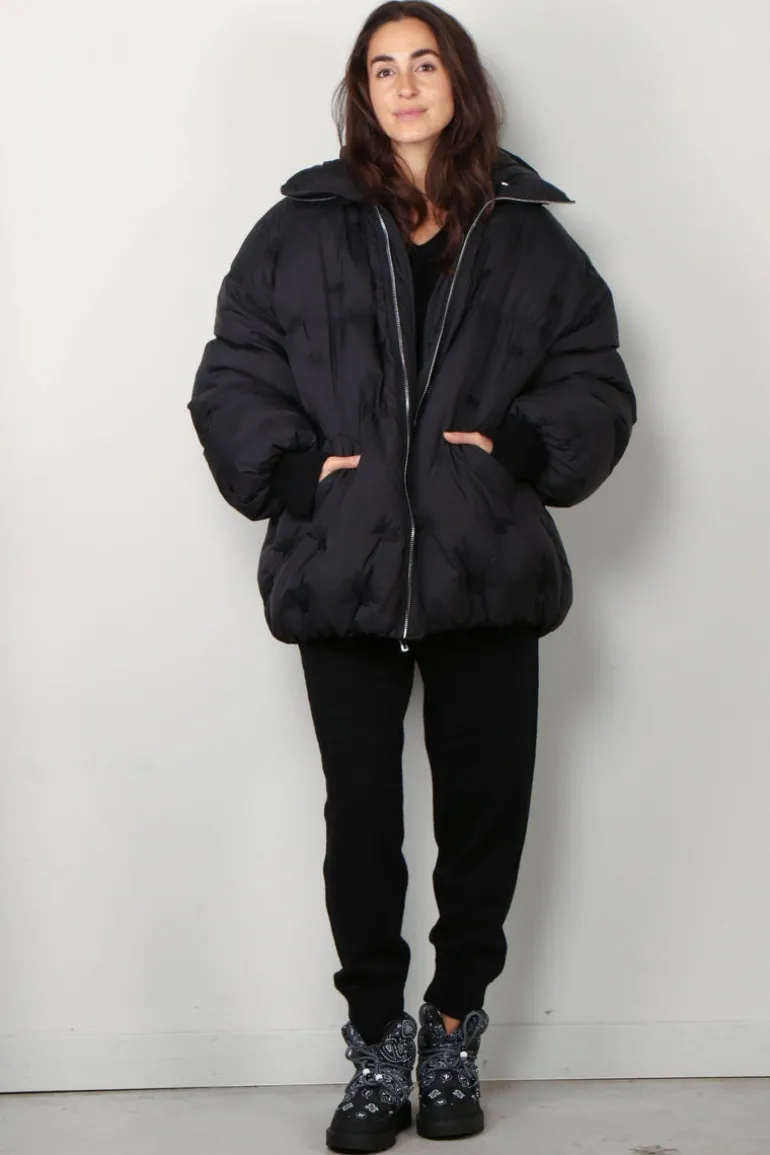 Ganni Jas - Nylon Tech Puffer Midi Jacket - Black