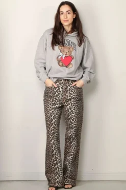 Ganni Hoodie - Isoli Bear Oversized Hoodie - Paloma melange
