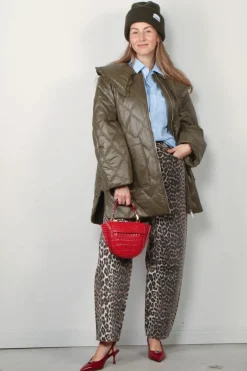 Ganni Broek - Print Denim Stary - Leopard