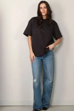 Ganni T-shirt - Heavy Cotton Drop Shoulder Ganni T-shirt - Phantom