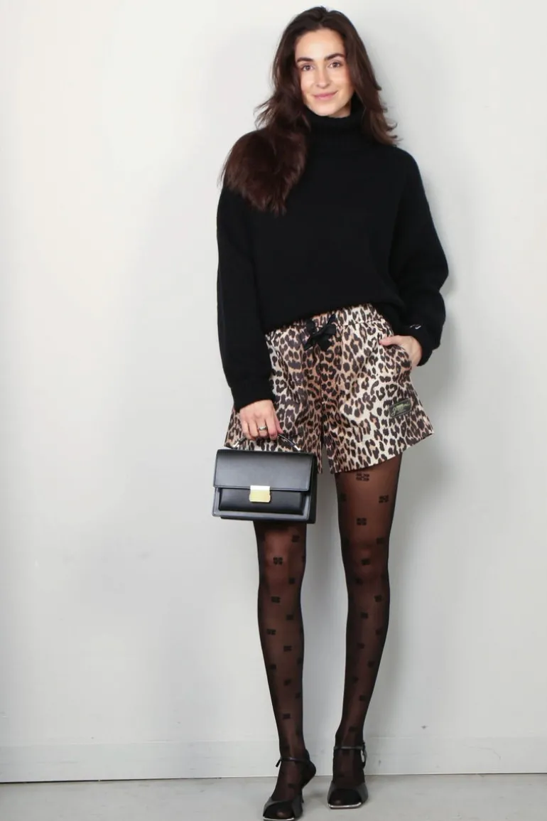 Ganni Shorts - Duchesse Nylon Shorts - Leopard