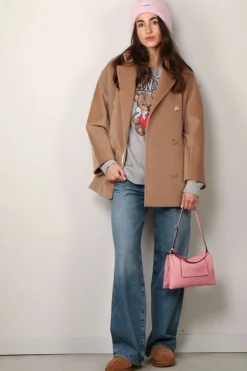 Ganni Hoodie - Isoli Bear Oversized Hoodie - Paloma melange