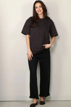 Ganni T-shirt - Heavy Cotton Drop Shoulder Ganni T-shirt - Phantom