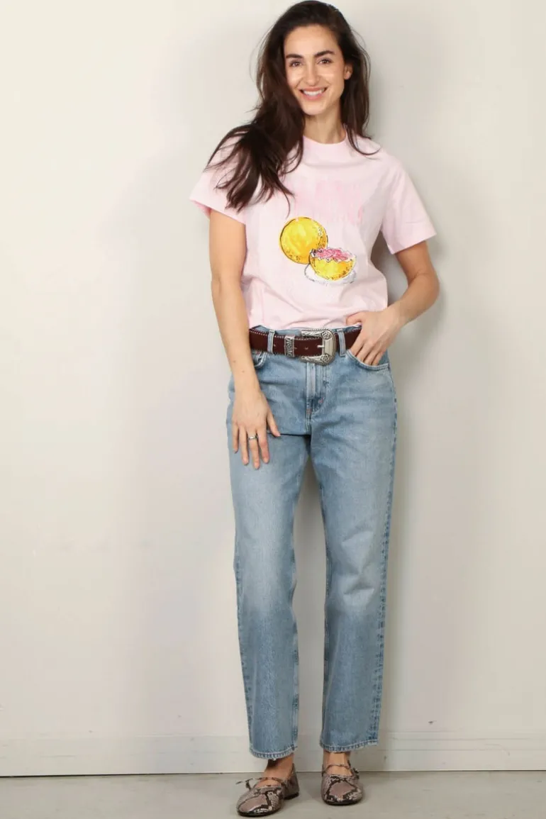 Ganni T-shirt - Basic Jersey Grapefruit Relaxed T-shirt - Chalk pink