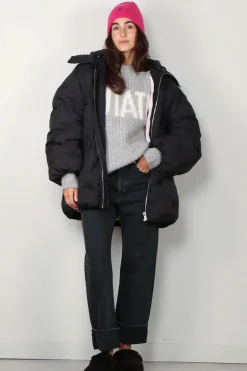 Ganni Jas - Nylon Tech Puffer Midi Jacket - Black