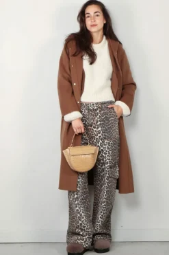 Ganni Broek - Print Denim Angi -  Leopard