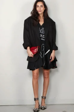 Ganni Jurk - Future Mesh Oversized Mini Dress - Black