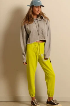 Ganni hoodie - T3567 Isoli Cropped Hoodie - Paloma Melange