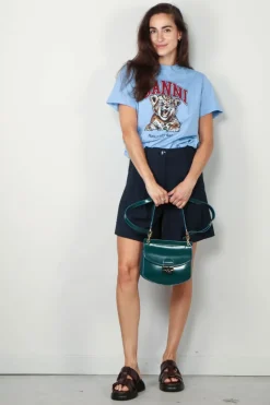 Ganni T-shirt - Basic Jersey Tiger Relaxed T-shirt - Blissful blue