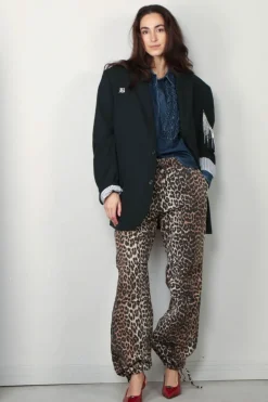 Ganni Broek - Washed Cotton Canvas Draw String Pants - Almond milk