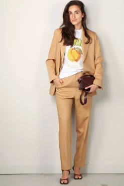 Ganni T-shirt - Basic Jersey Peach Relaxed T-shirt  -  Bright white